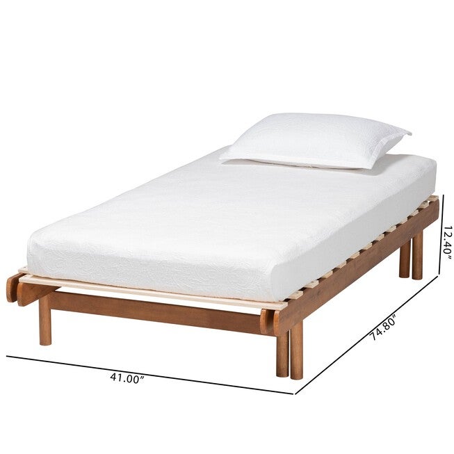 Bolivia Mid-Century Modern Walnut Brown Wood Expandable Twin To King Bed Frame, , alternate image number null