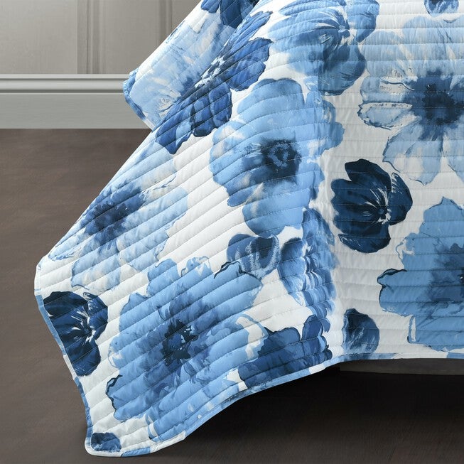 Lush Décor Leah Reversible Quilt Navy/White 3Pc Set, , alternate image number null