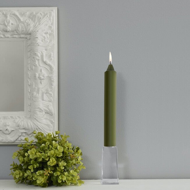 Smooth Collenette 9 inch Dark Olive Unscented Taper Candle, Box of 4, , on-hover image number 1