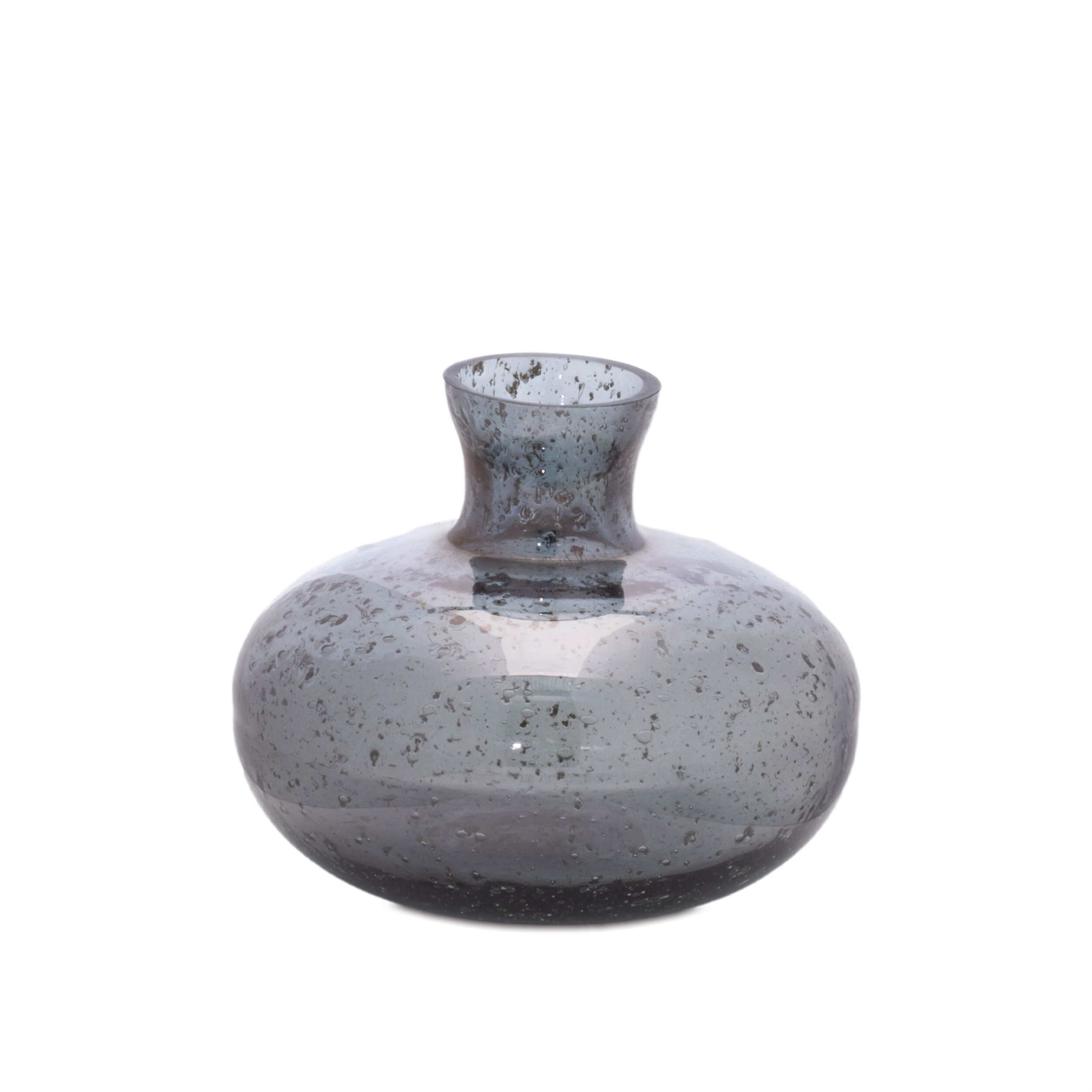 Bubbled Glass Bud Vase Set of 3, GRAY BLUE, alternate image number 3