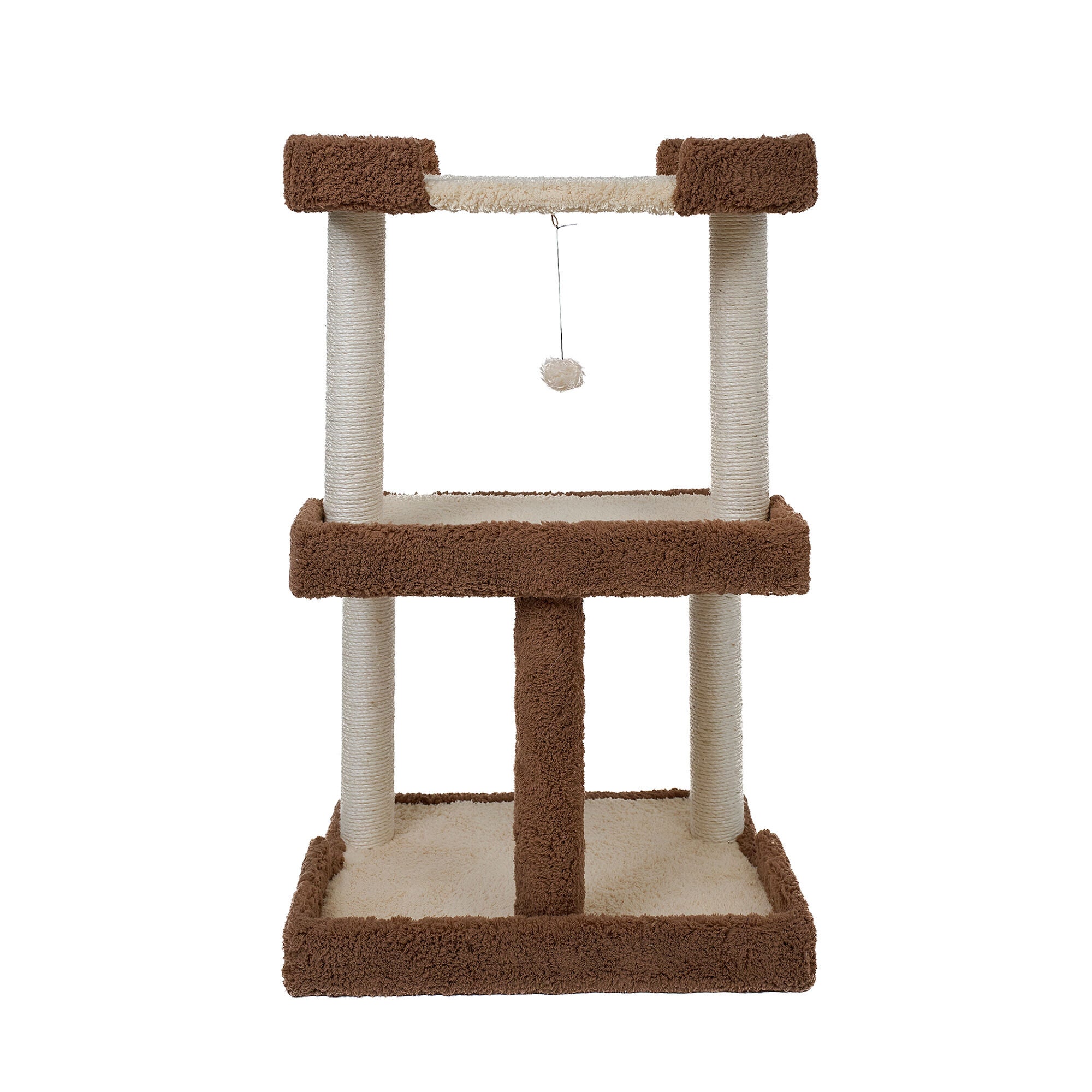 Armarkat Cat Tree for Large Cats: 41 inches Real Wood Tower with Scratching Posts And Perches, COFFEE BROWN, on-hover image number 1