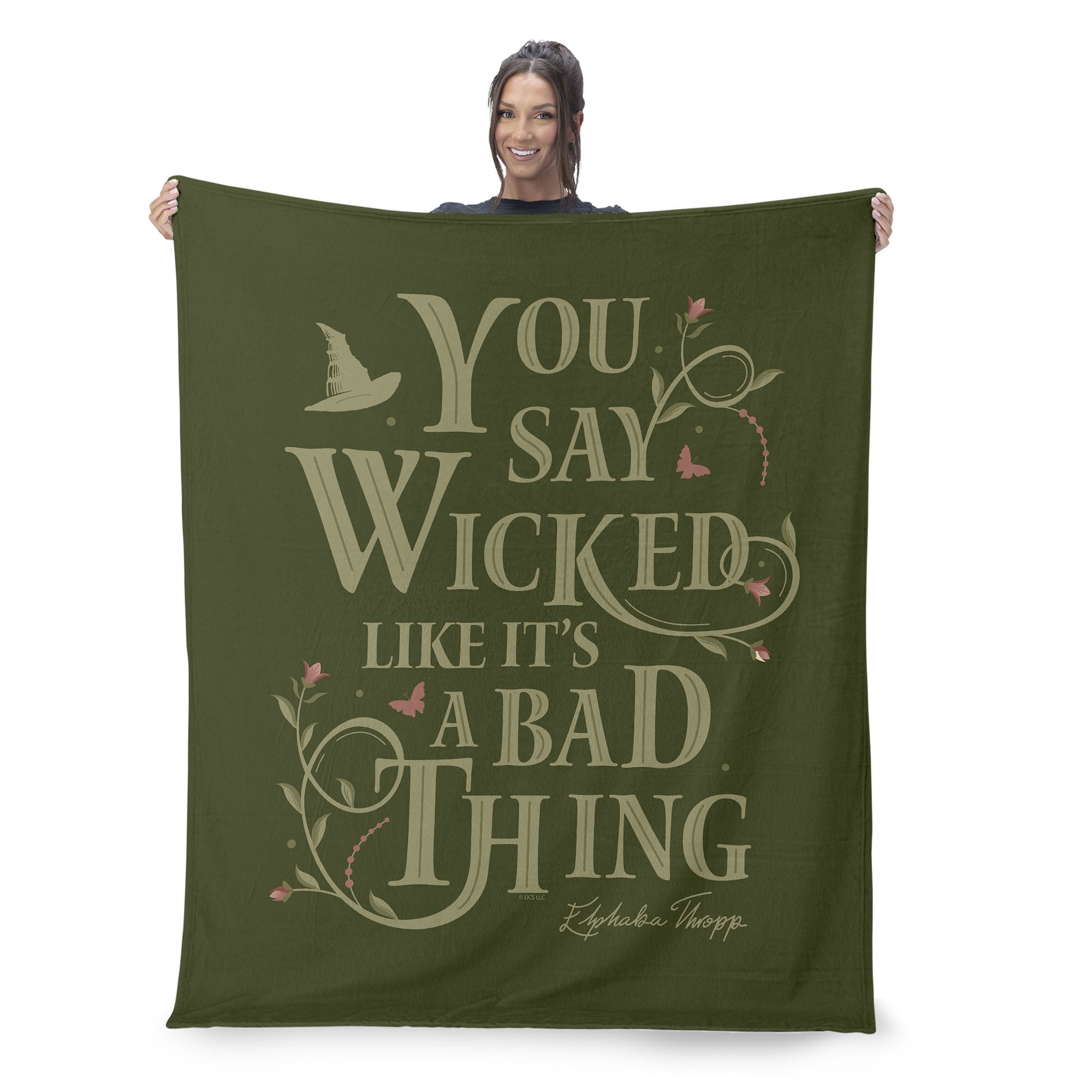 Wicked Say Wicked Silk Touch Throw Blanket 50x60 inches, GREEN, on-hover image number 1