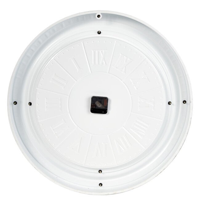 White Farmhouse Metal Wall Clock, , on-hover image number null