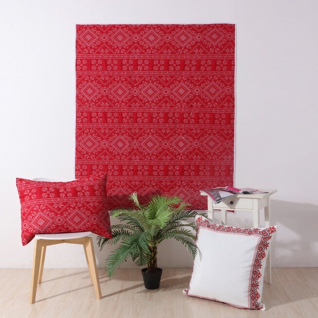 Holly, Cross Stitch Quilted Throw Blanket, , alternate image number 3