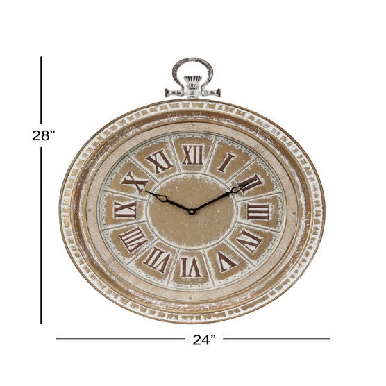 Beige Vintage Metal Wall Clock, , alternate image number null