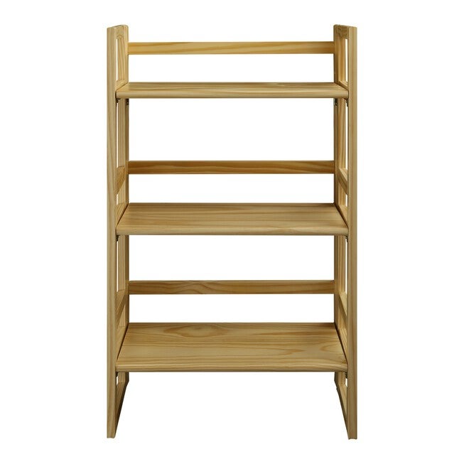 3-Shelf Folding Student Bookcase 20.75 inches Wide-Natural, NATURAL, hi-res image number null