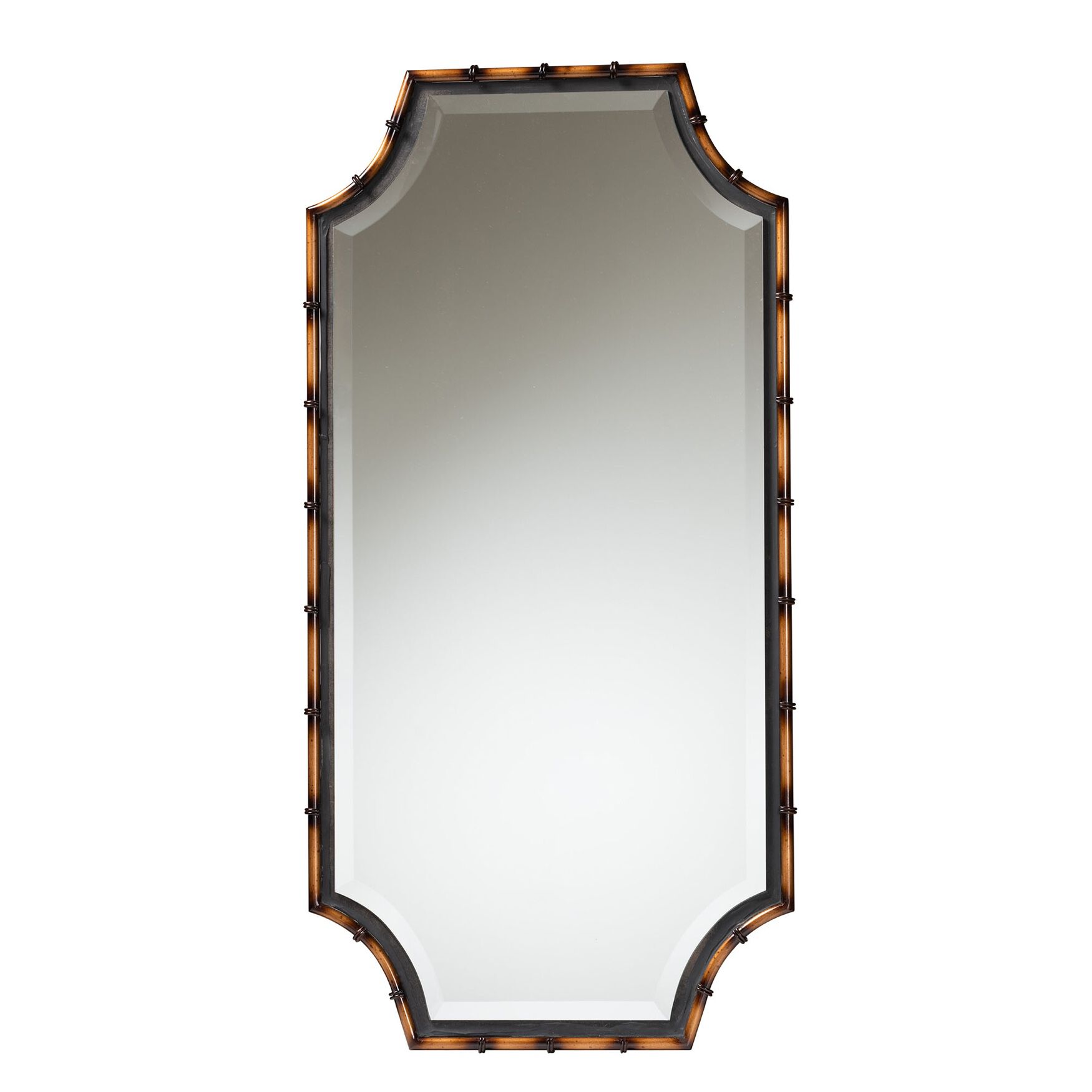 Lieven Rustic Glam And Luxe Two-Tone Light Brown And Black Finished Metal Accent Wall Mirror, BROWN BLACK, hi-res image number 0