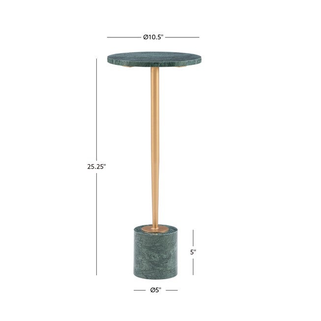 Ayleen Green Marble Gold Drink Table Accent Tables (Including End Tables), , on-hover image number null