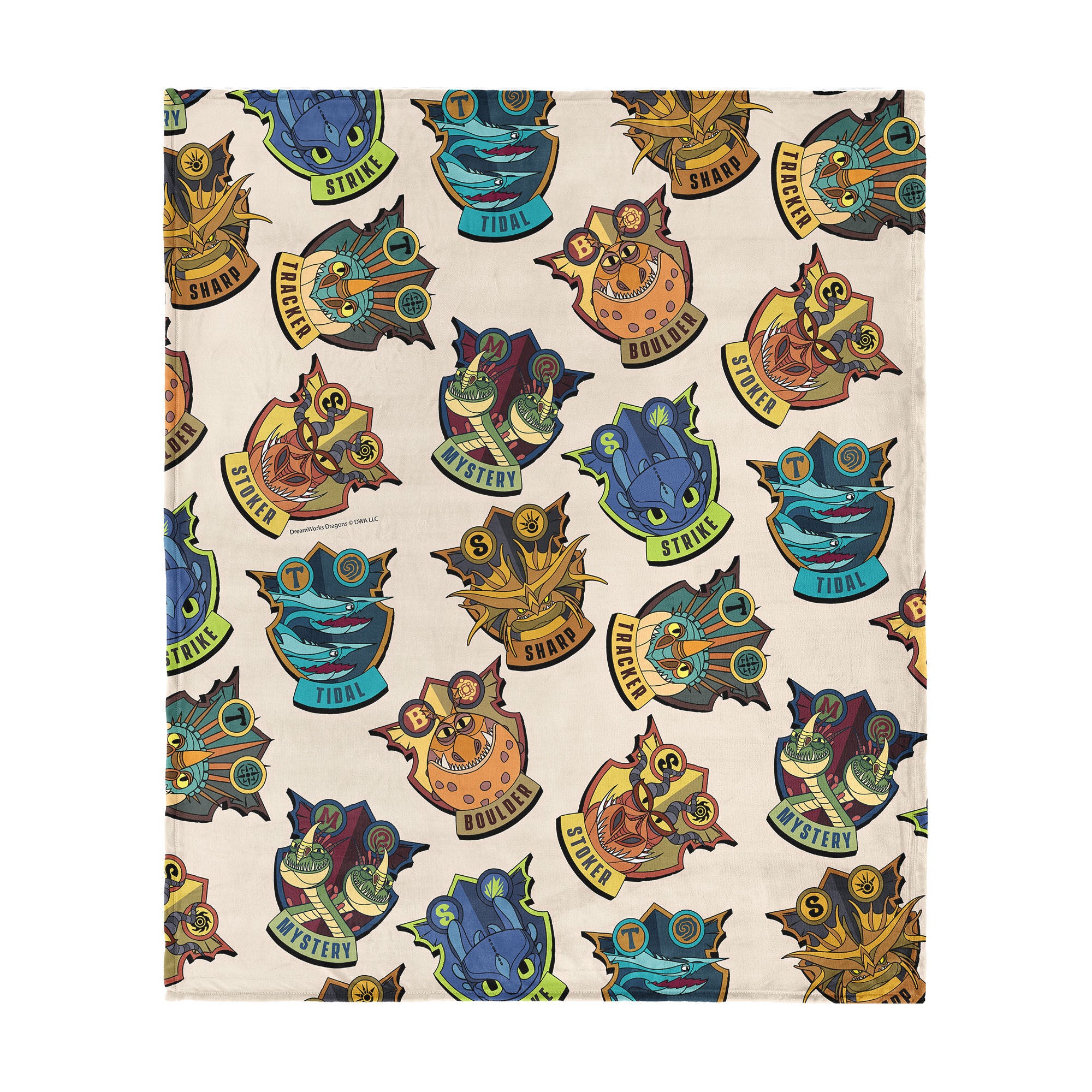 How to Train Your Dragon Silk Touch Throw Blanket 40x50 inches, BADGES, hi-res image number 0