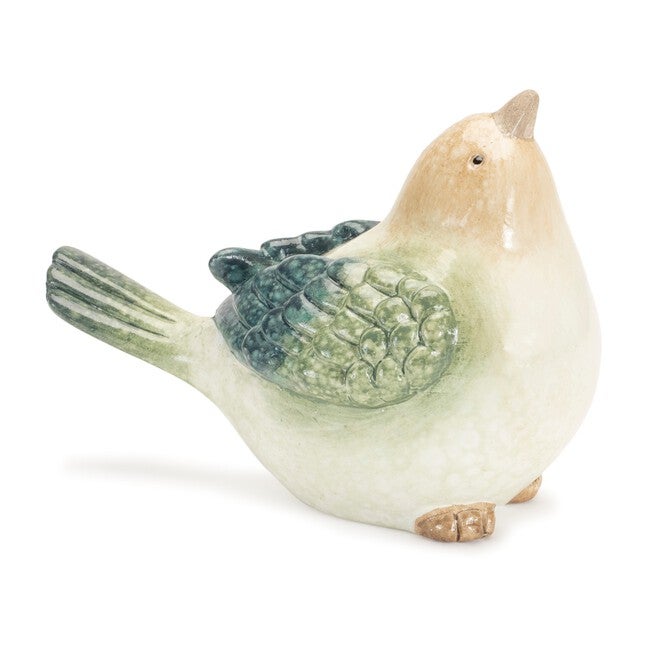 Terra Cotta Bird Figurine (Set of 4), BEIGE/BLUE/GREEN, alternate image number null
