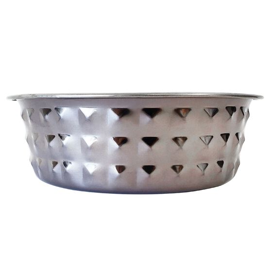 Stainless Steel Diamond Textured Dog Bowl - Black Pearl, BLACK, hi-res image number null