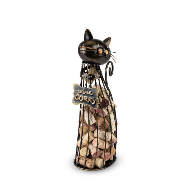 Cat Wine Cork Display, METALLIC, hi-res image number null