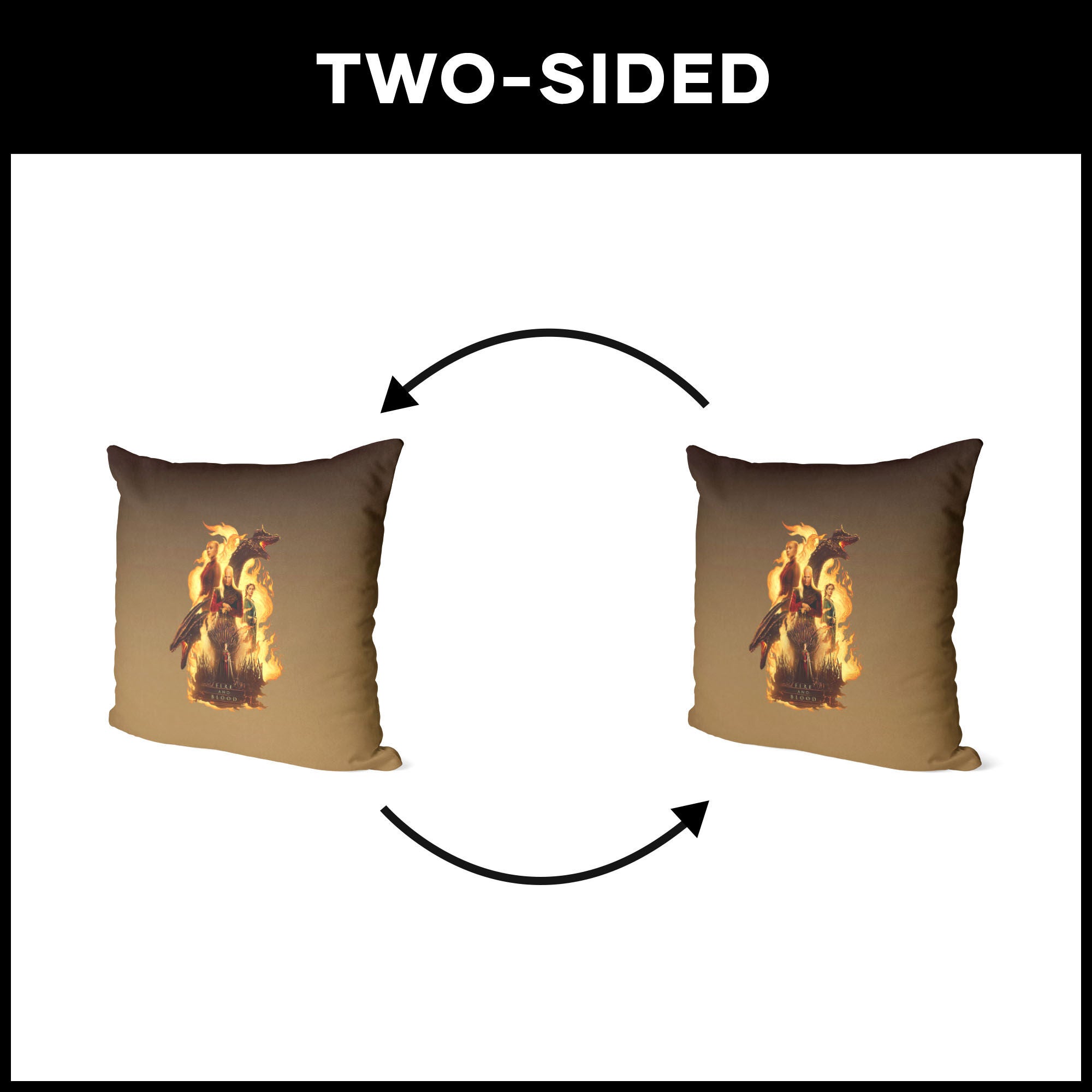 Warner Bros. House of the Dragon Fire and Blood Reigns Throw Pillow 18X18 Inches, BROWN, alternate image number 5