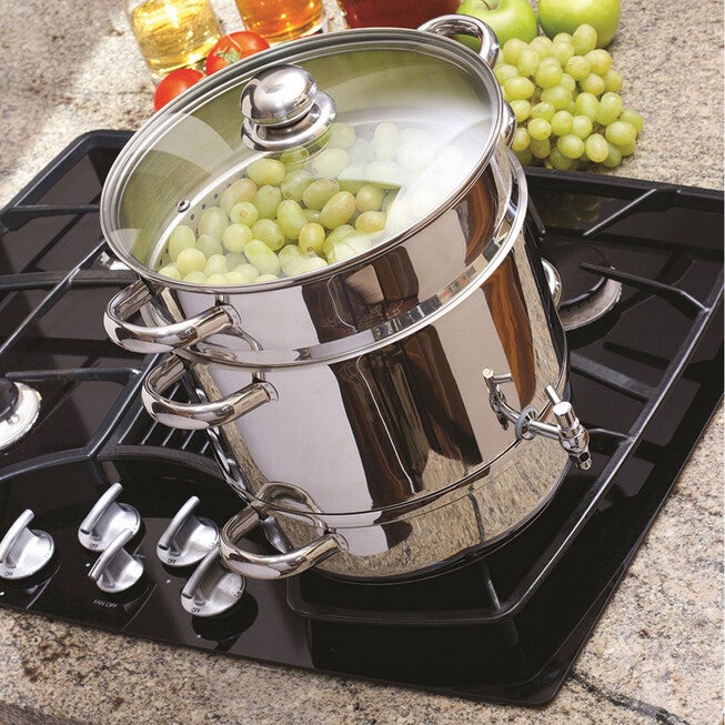 Euro Cuisine Stove Top Steam Juicer, STAINLESS STEEL, hi-res image number 0