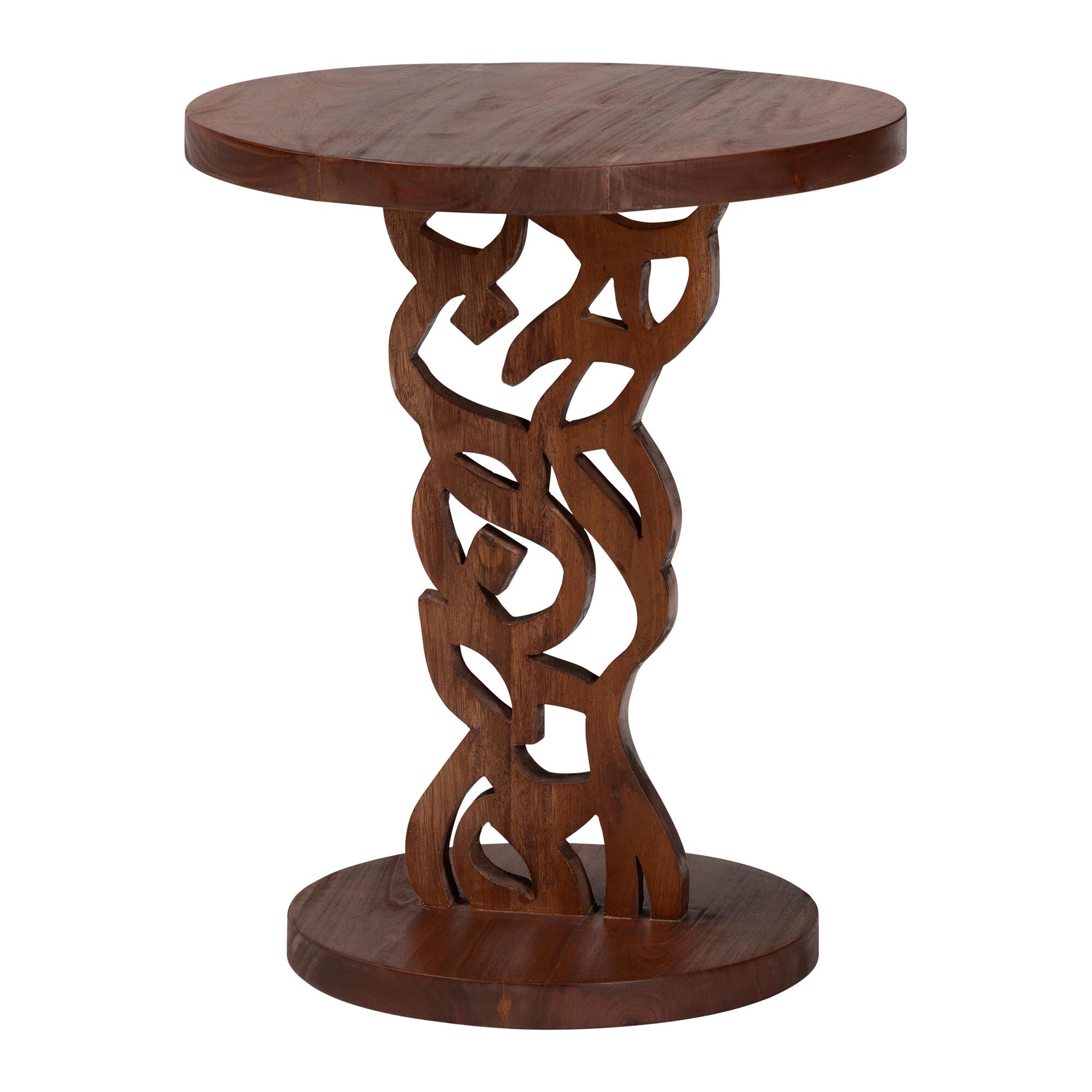Donna Nightstand with Pedestal Base, BROWN, alternate image number 1