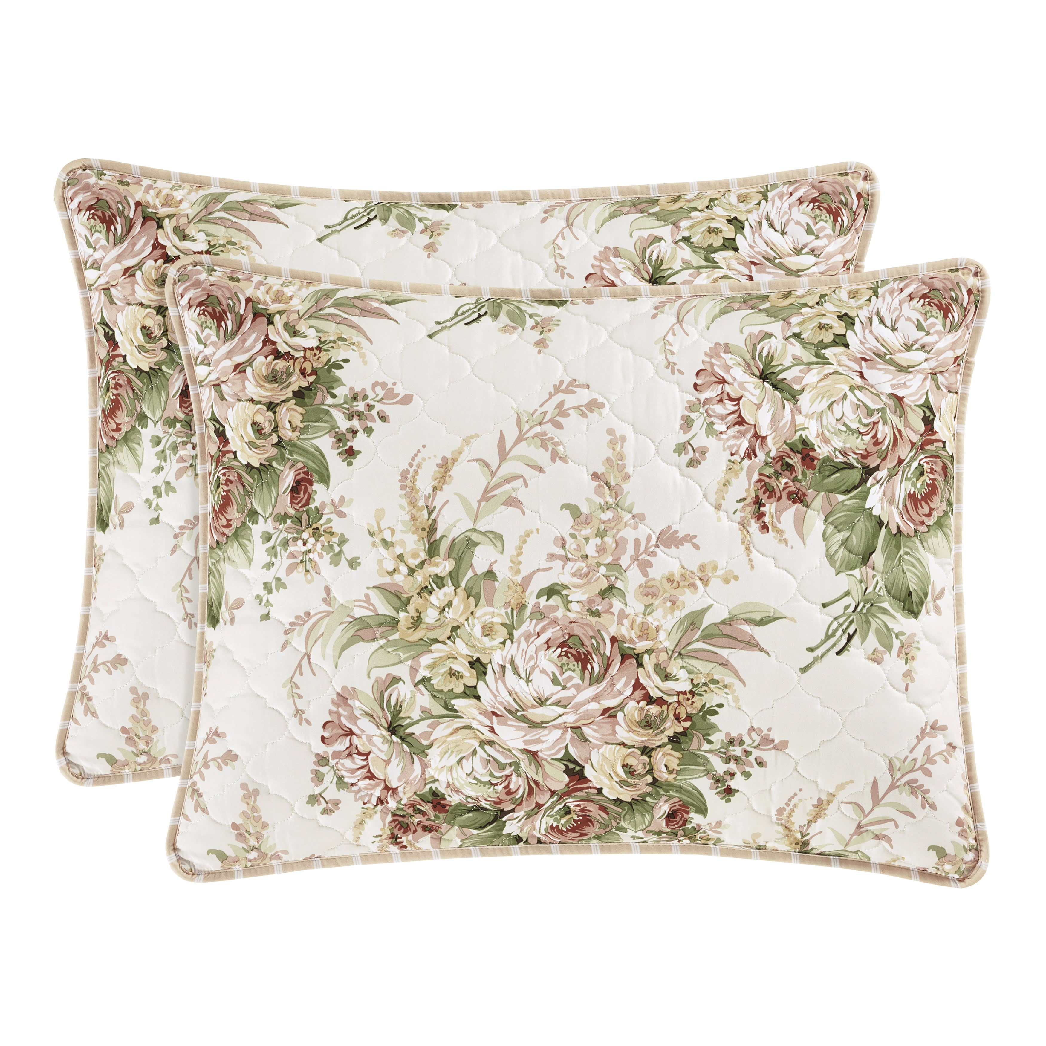 Estelle Coral 3 Piece Quilt Set, CORAL, alternate image number null