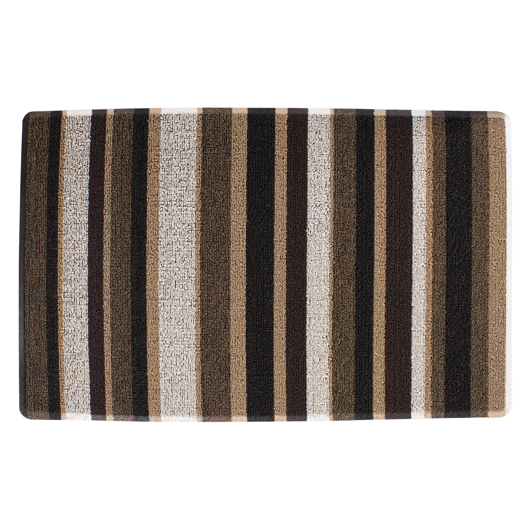 Striped Tufted Indoor Outdoor Floor Mat Floor Mat, NEUTRAL, hi-res image number 0