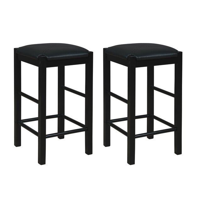 Lancer Backless Counter Stools, Black - Set of Two, BLACK, hi-res image number null