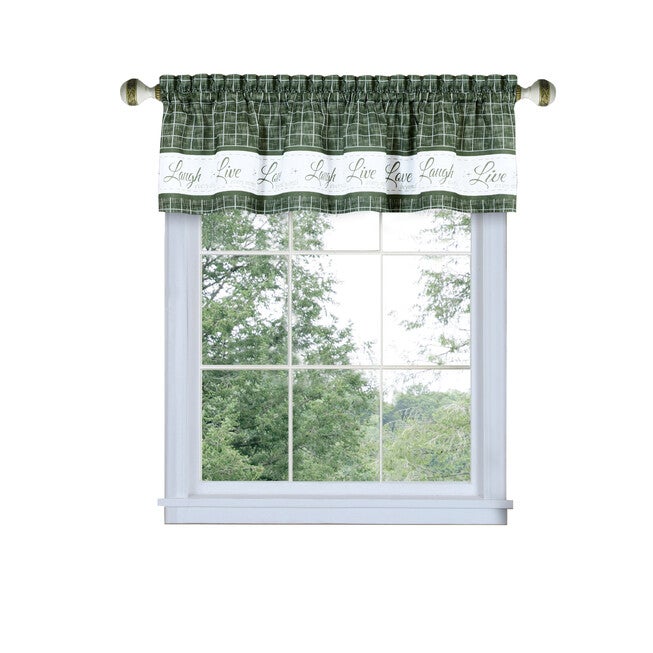 Live, Love, Laugh Window Curtain Valance - 58x14, GREEN, hi-res image number 0