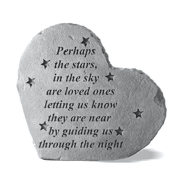 Perhaps The Stars In The Sky Heart Garden Memorial Accent Stone, GREY, hi-res image number null