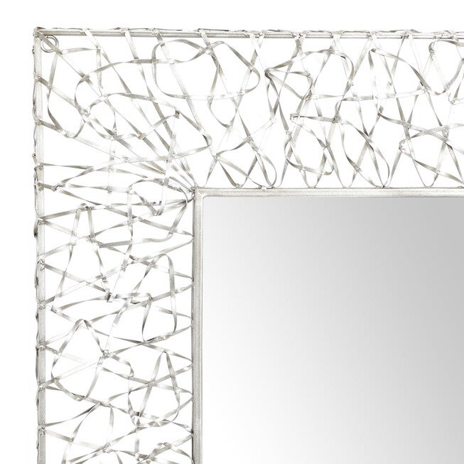 Silver Industrial Metal Wall Mirror, , alternate image number 5