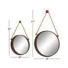 Set Of 2 Brown Metal Industrial Wall Mirror, , alternate image number null