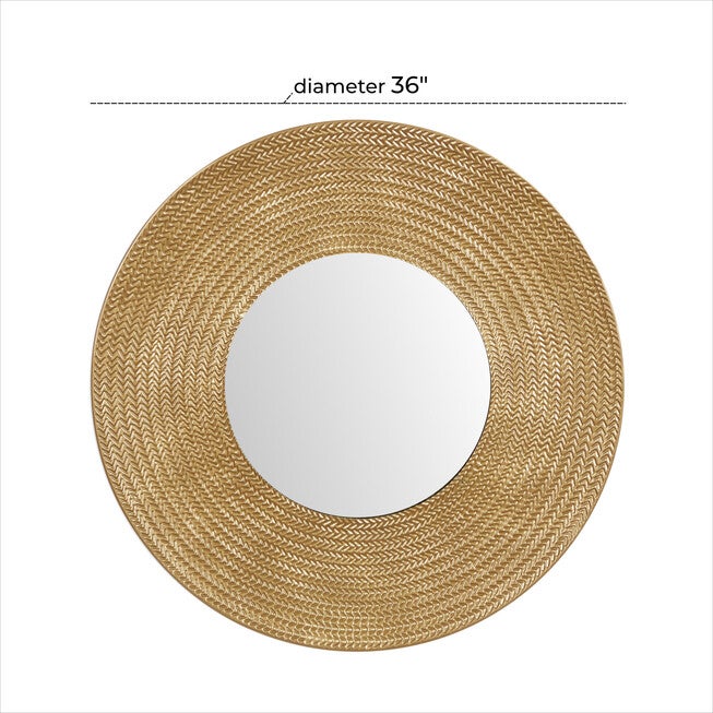 Gold Metal Contemporary Wall Mirror, , alternate image number 5