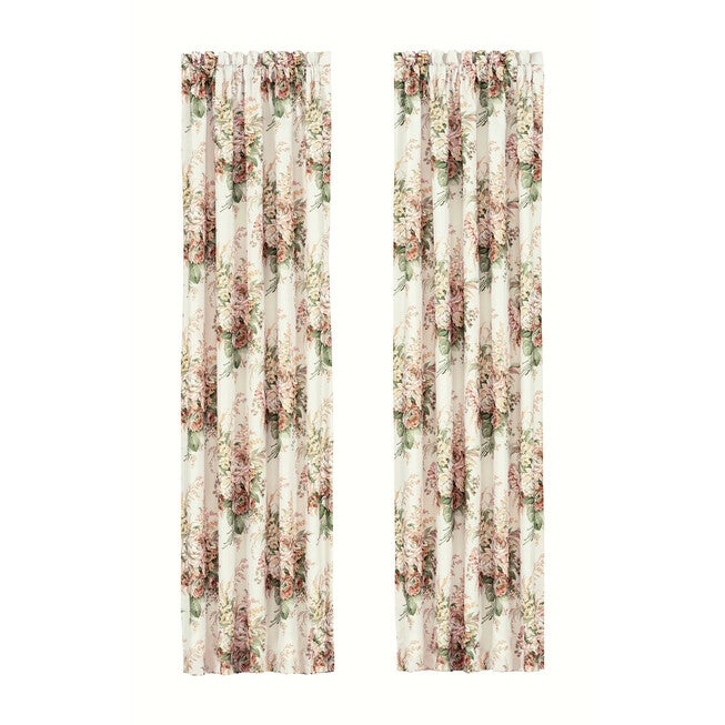 Estelle Coral 84 Inch Window Panel Pair, CORAL, alternate image number 1