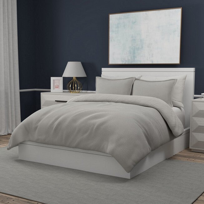 Portico Crossed Matelasse 3 Piece Comforter Set Comforter Set, GRAY, hi-res image number null