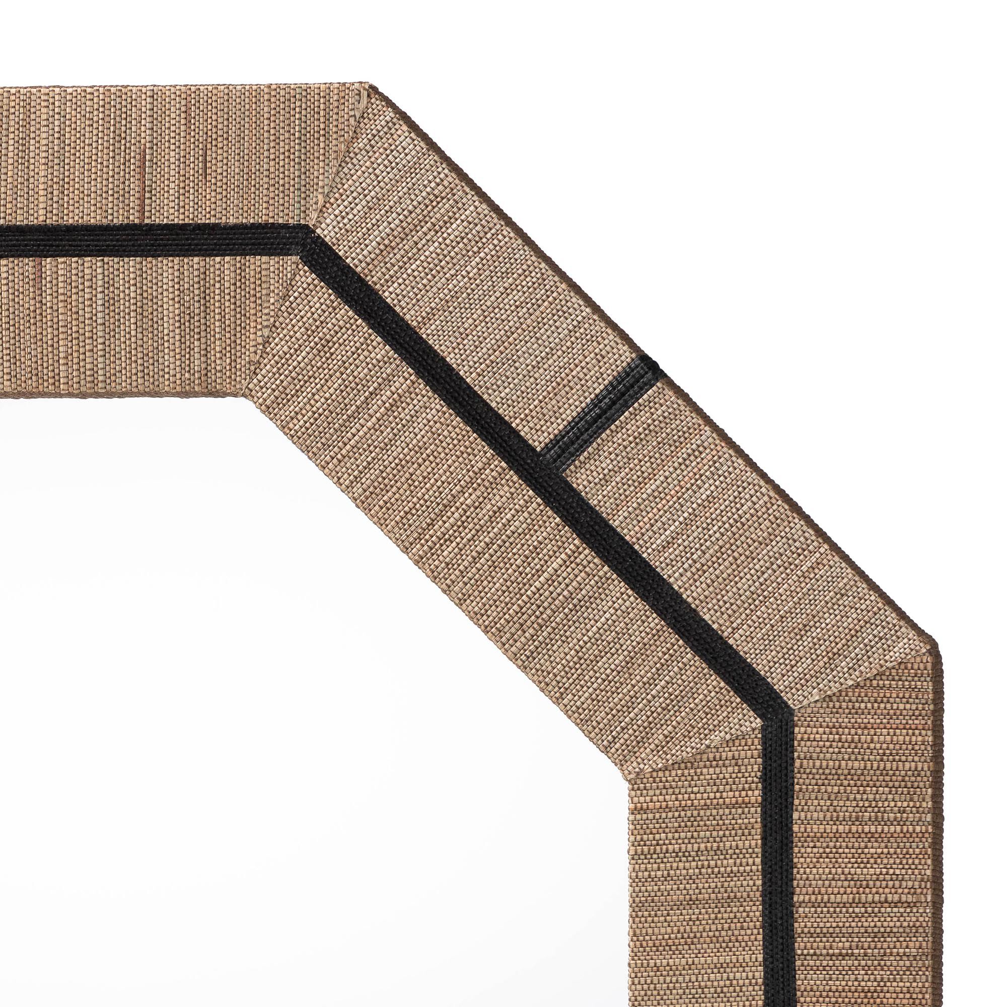 Mirai Bohemian Woven Grasscloth Octagon Accent Mirror, NATURAL, alternate image number 3