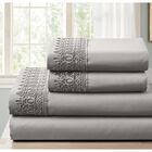 4-pc Lace Trim Sheet Set, GREY, hi-res image number null