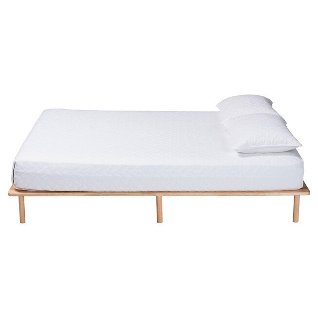 Calhoun Japandi Queen Size Bed Frame, NATURAL BROWN, alternate image number null