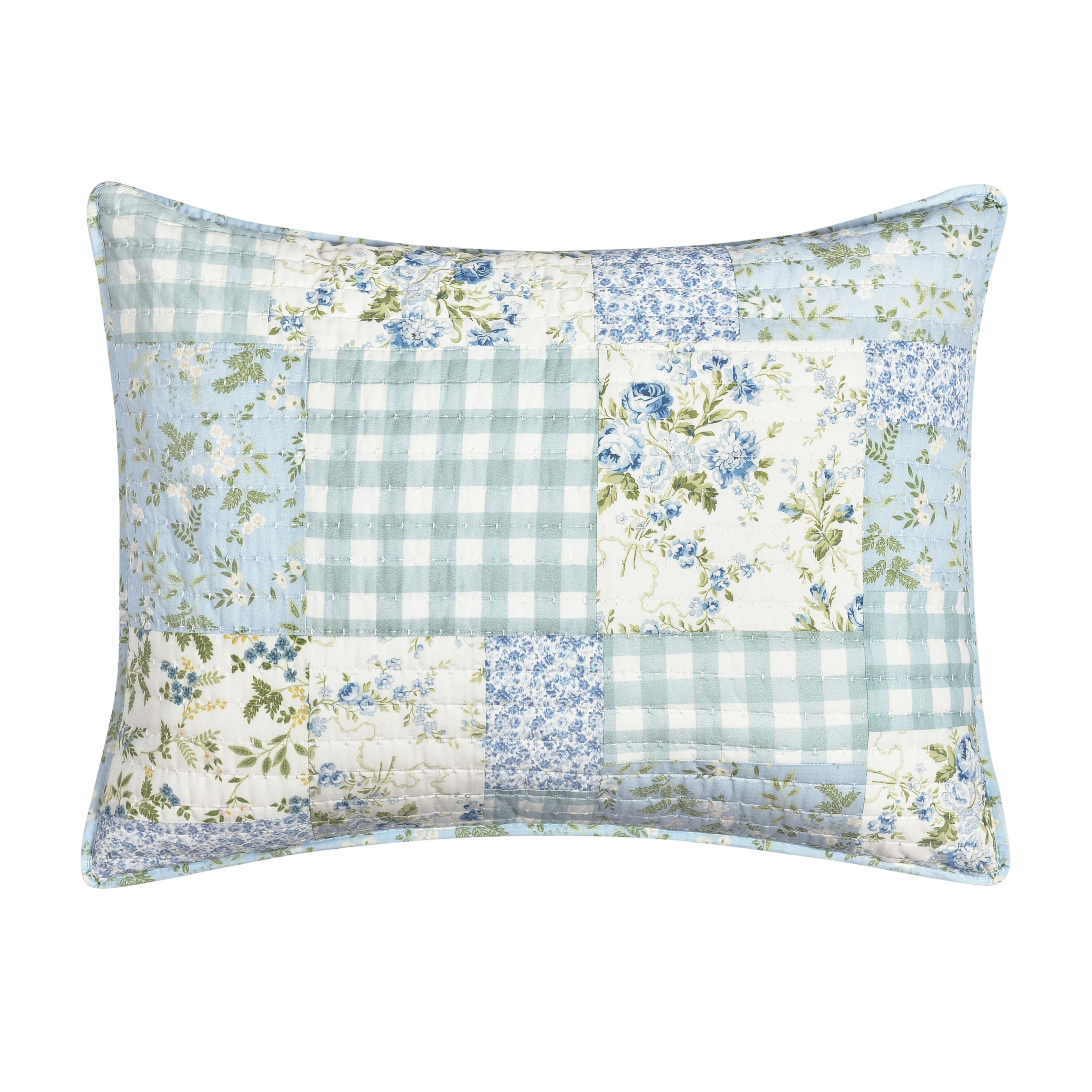 KARALENA STANDARD QUILTED SHAM, BLUE, hi-res image number 0