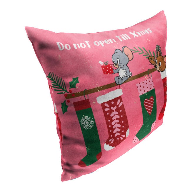 Wb Tom And Jerry Don’T Open Till Xmas 18X18 Printed Throw Pillow, , alternate image number 2