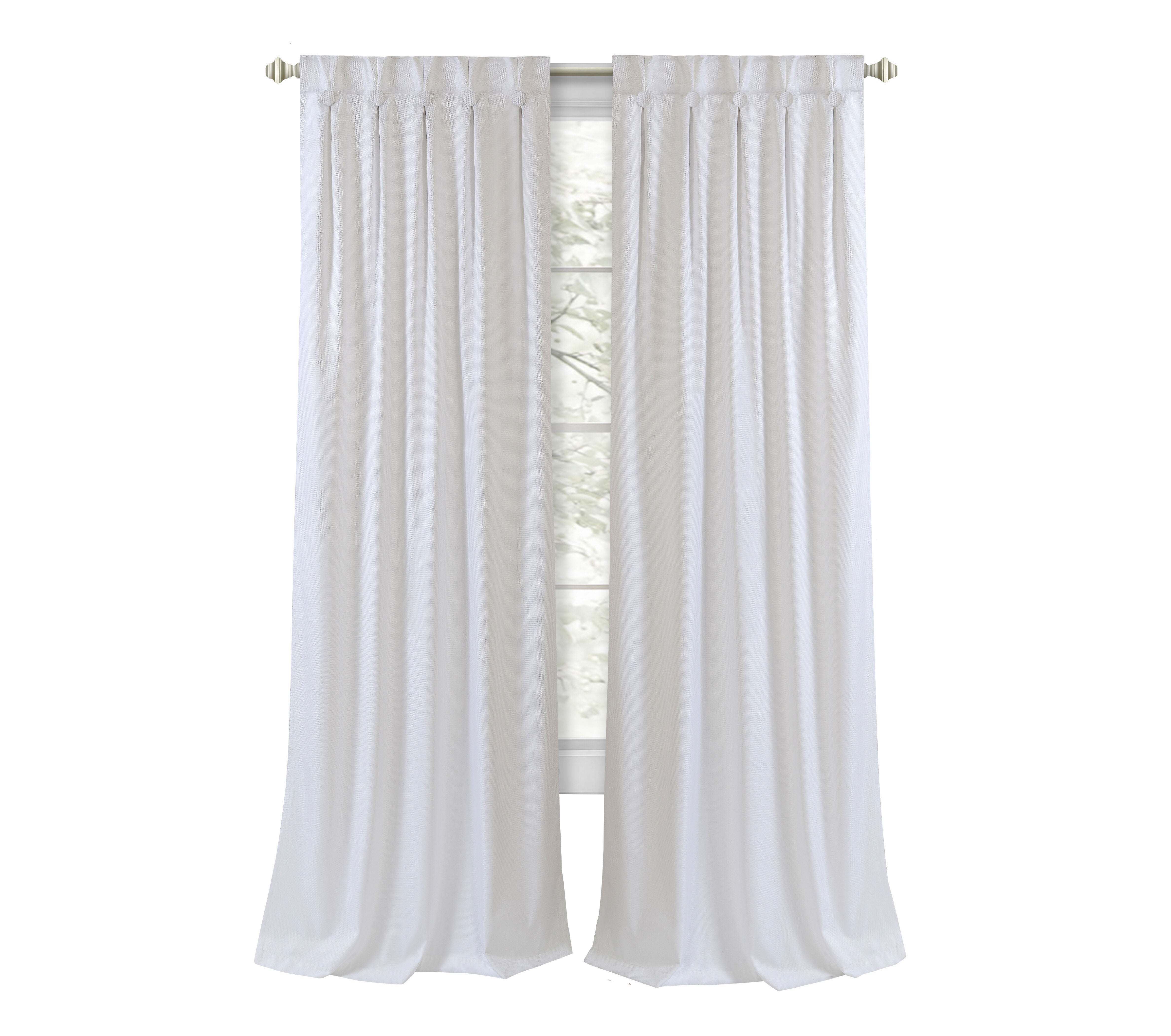 Grant Back Tab Button Pleated Blackout Panel, WHITE, alternate image number 1