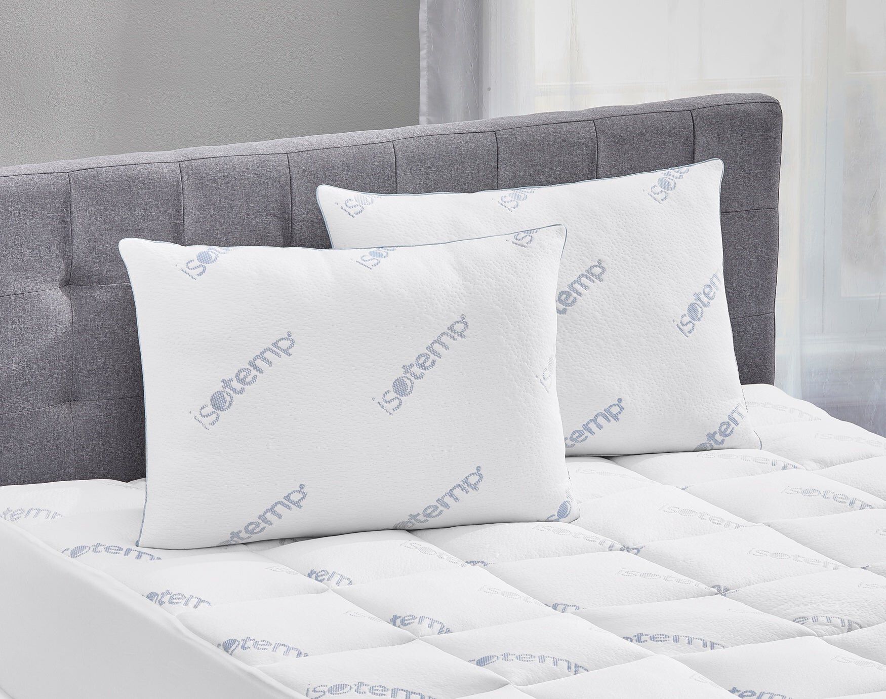  Jacquard Knit Cooling Pillows, WHITE, hi-res image number 0