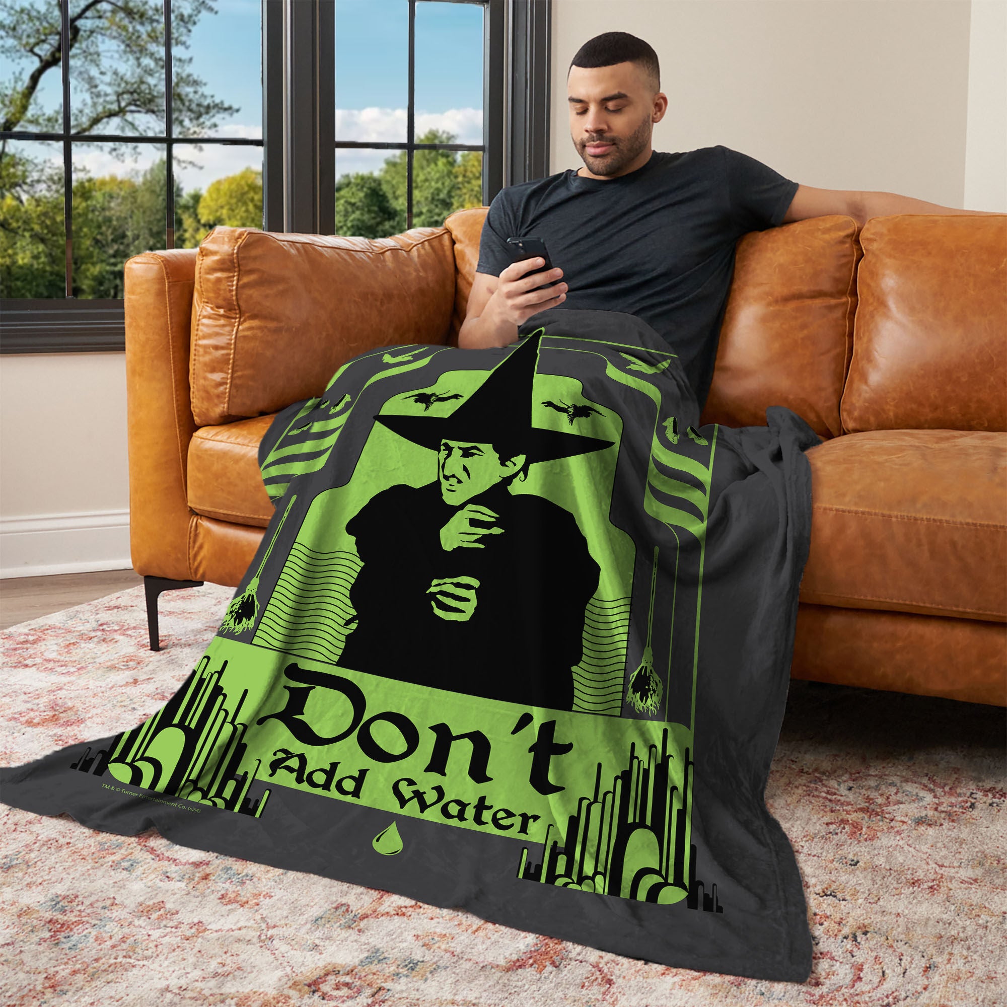 Warner Bros. The Wizard of Oz Don't Add Water Silk Touch Throw Blanket 50x60 Inches, GREEN, alternate image number 2