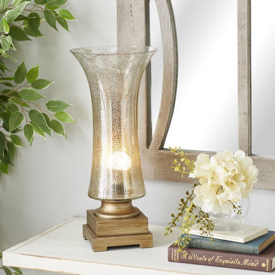 Set Of 2 Gold Glass Glam Uplight, , alternate image number null