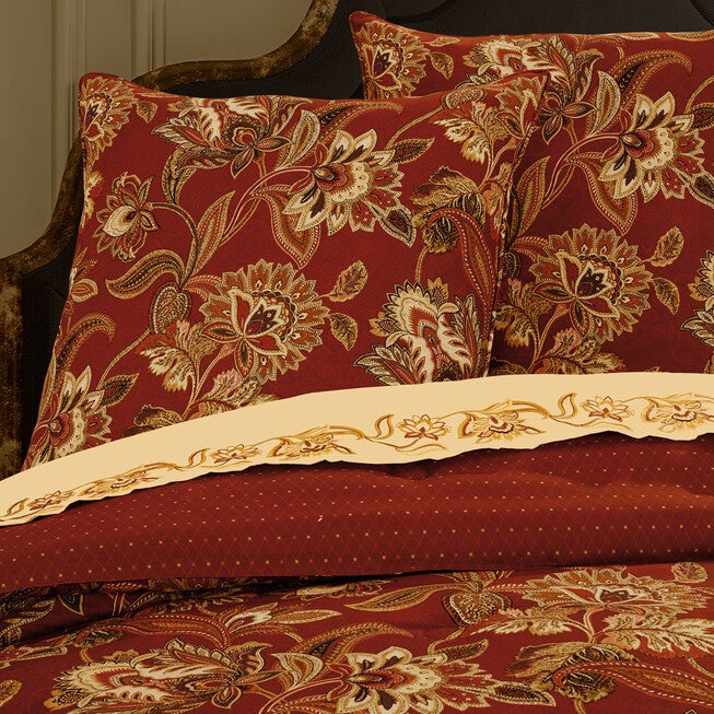 Montecito Red Euro Sham, RED, alternate image number 1