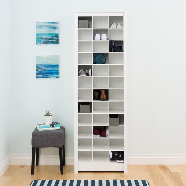 36-Pair Shoe Storage Rack, WHITE, hi-res image number null