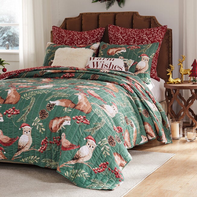 Willow Novelty Forest Friends Quilt Set, Holiday, 3-Piece , HOLIDAY, alternate image number null