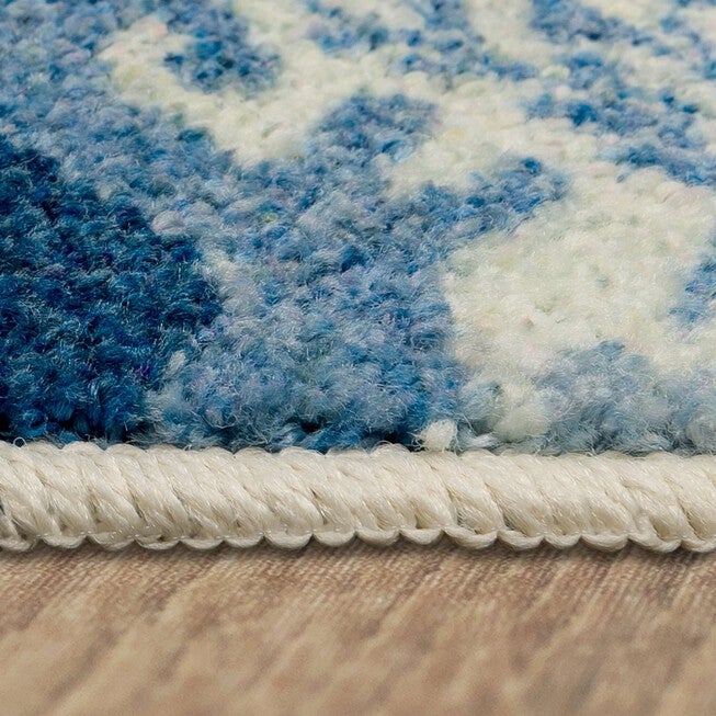 Damask Tile Navy Kitchen Rug, , alternate image number null