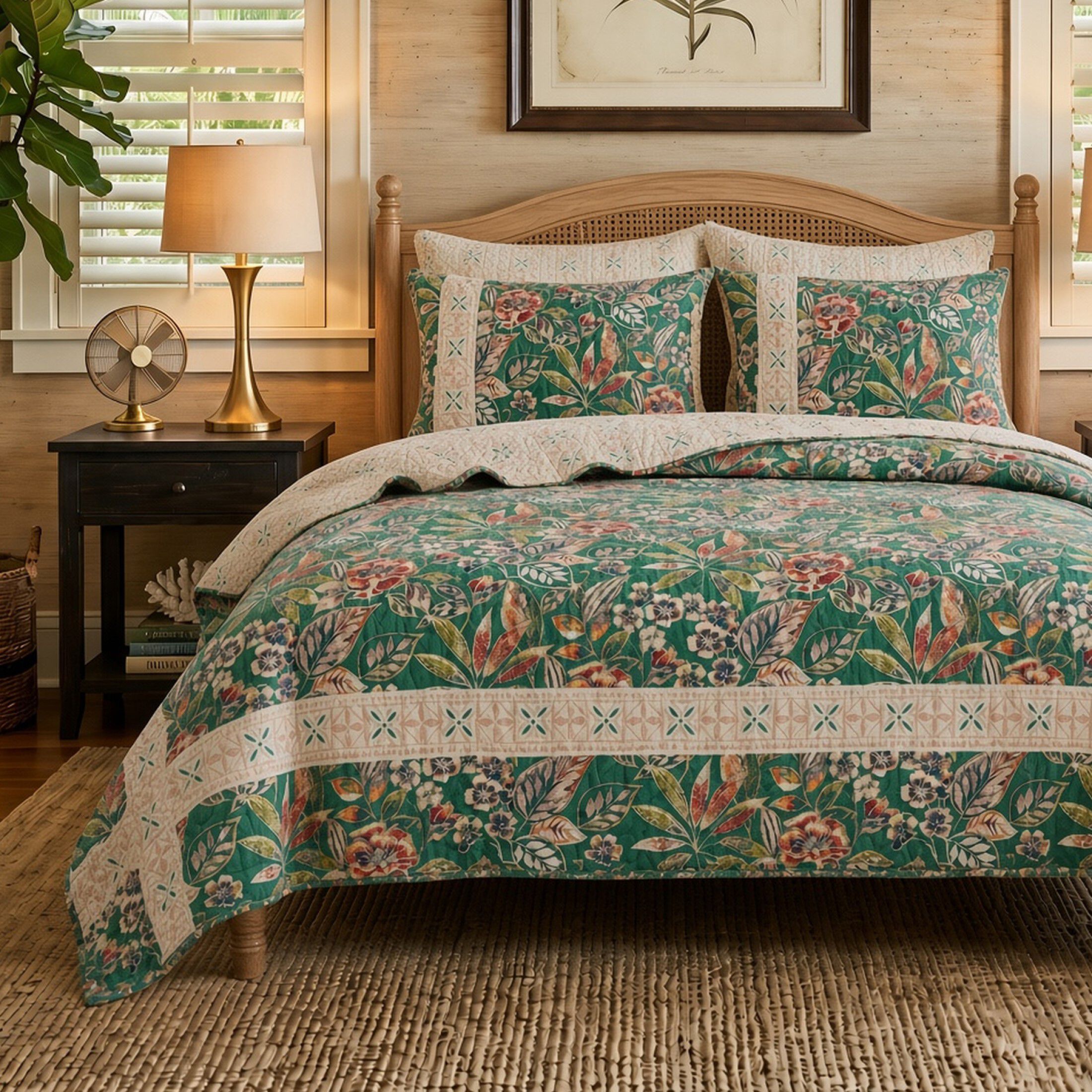 Kaia Tropical Botanical Quilt Set, MULTI, alternate image number 4