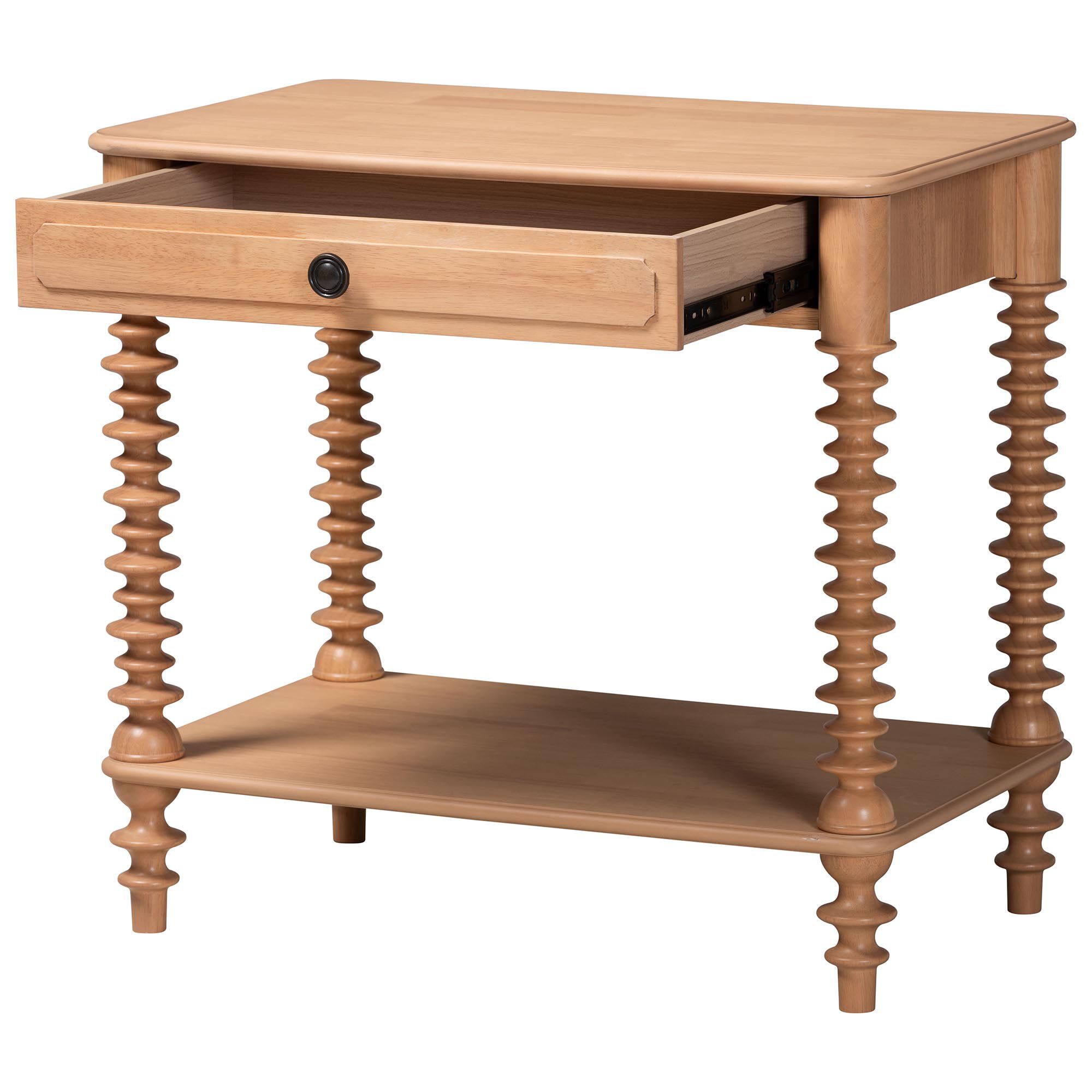 Neviah 1-Drawer Nightstand, BEECH BROWN, alternate image number 2