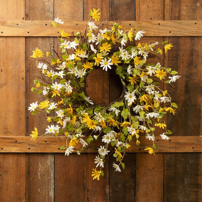 Mixed Daisy Floral Wreath 24 inchesD, , on-hover image number null