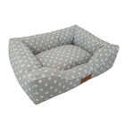 Dots Printing poly-cotton bolster with detachable faux fur cushion Medium Size, , alternate image number null