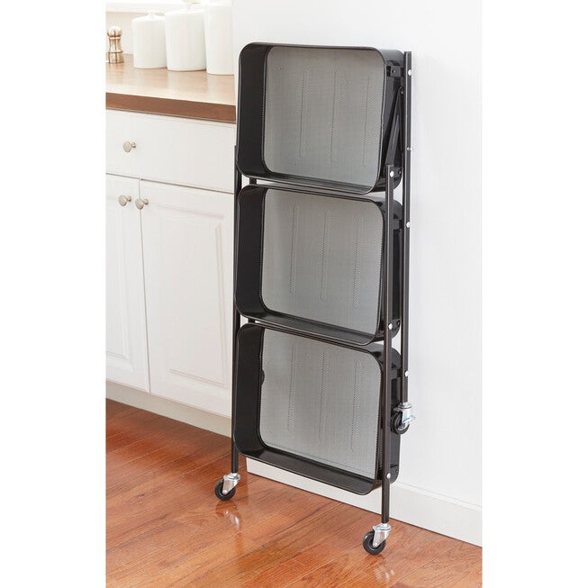 3-Tier Foldable Rolling Cart, , alternate image number 1