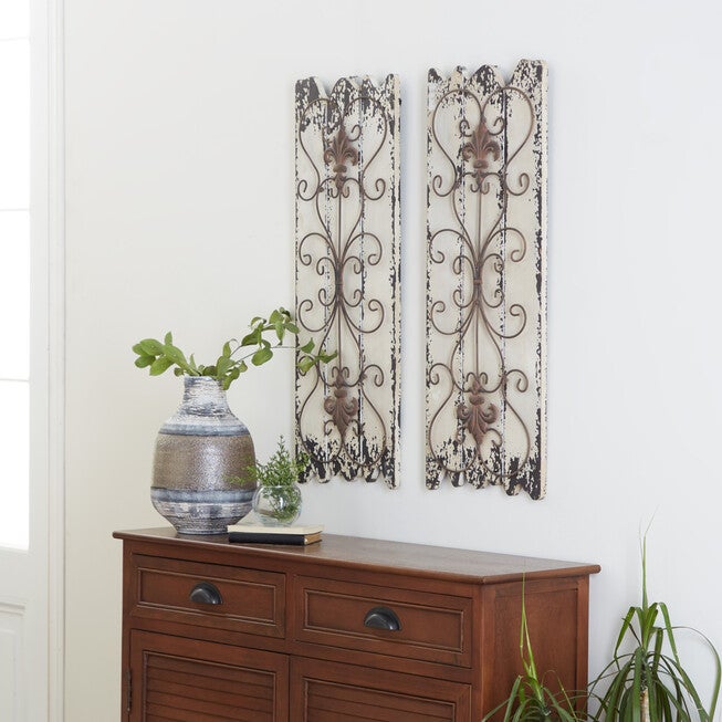 Set Of 2 White Wood Rustic Wall Décor, , alternate image number 13