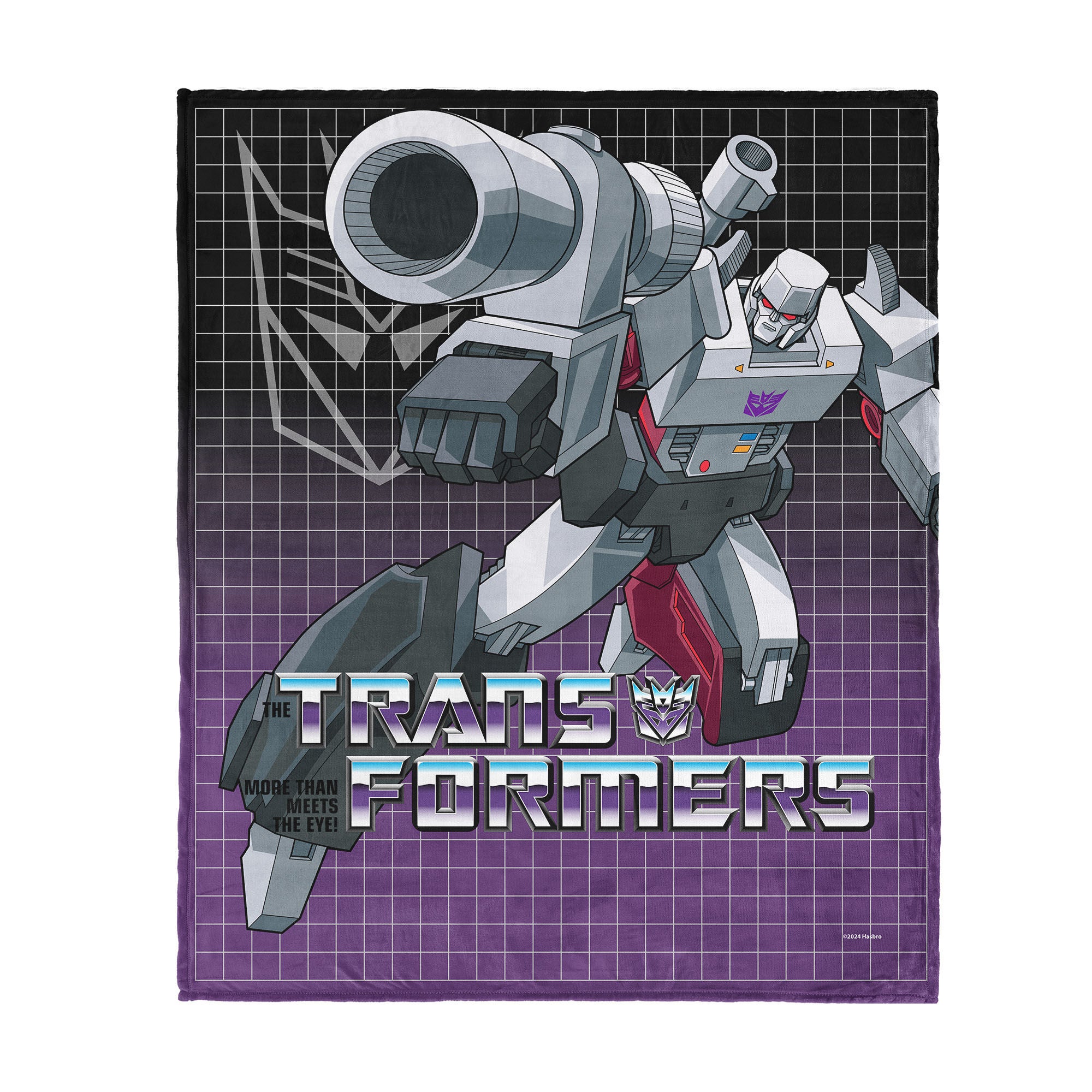Hasbro Transformers G1 Grid Megatron Silk Touch Throw Blanket 40X50 Inches, GRAY, hi-res image number null