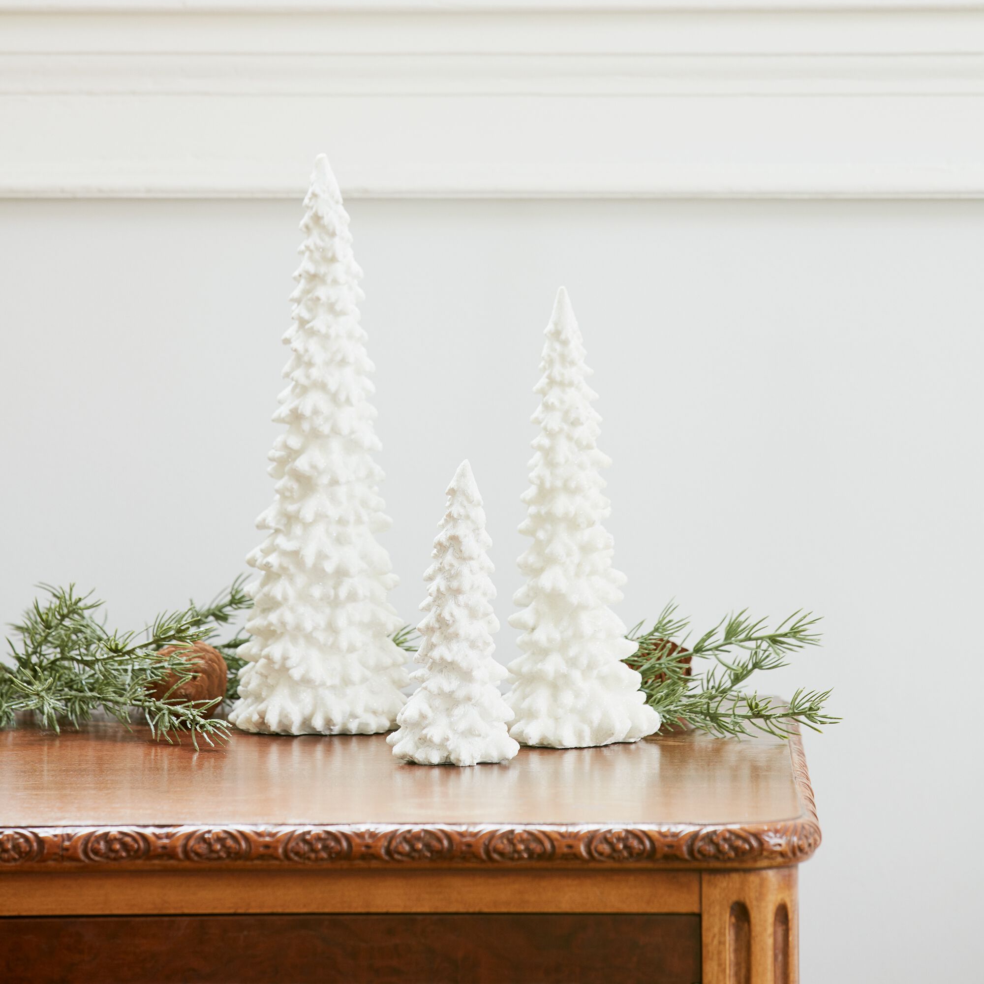 Off-White Tabletop Holiday Tree (Set of 6), BEIGE, alternate image number 3